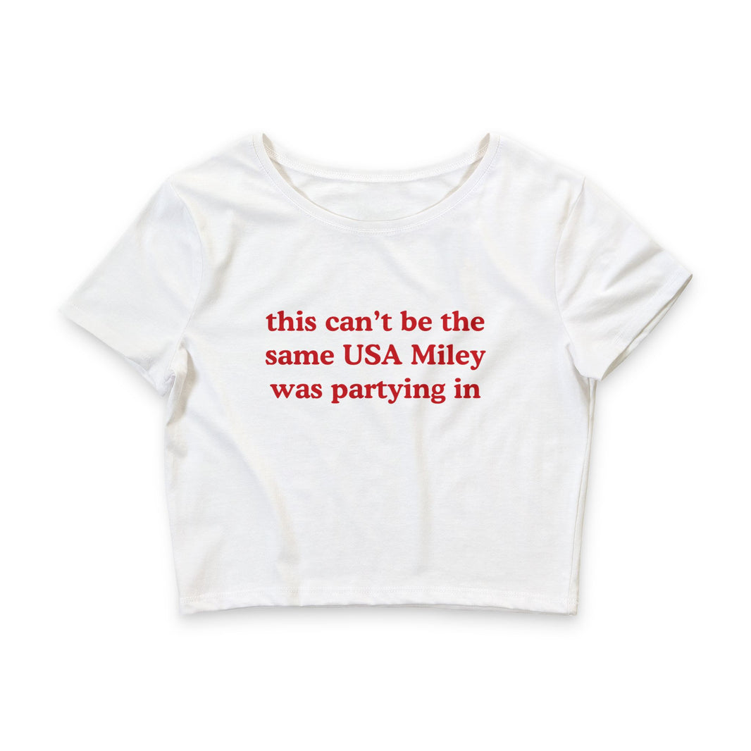 This Can't Be The Same USA Miley Was Partying In - Crop Top