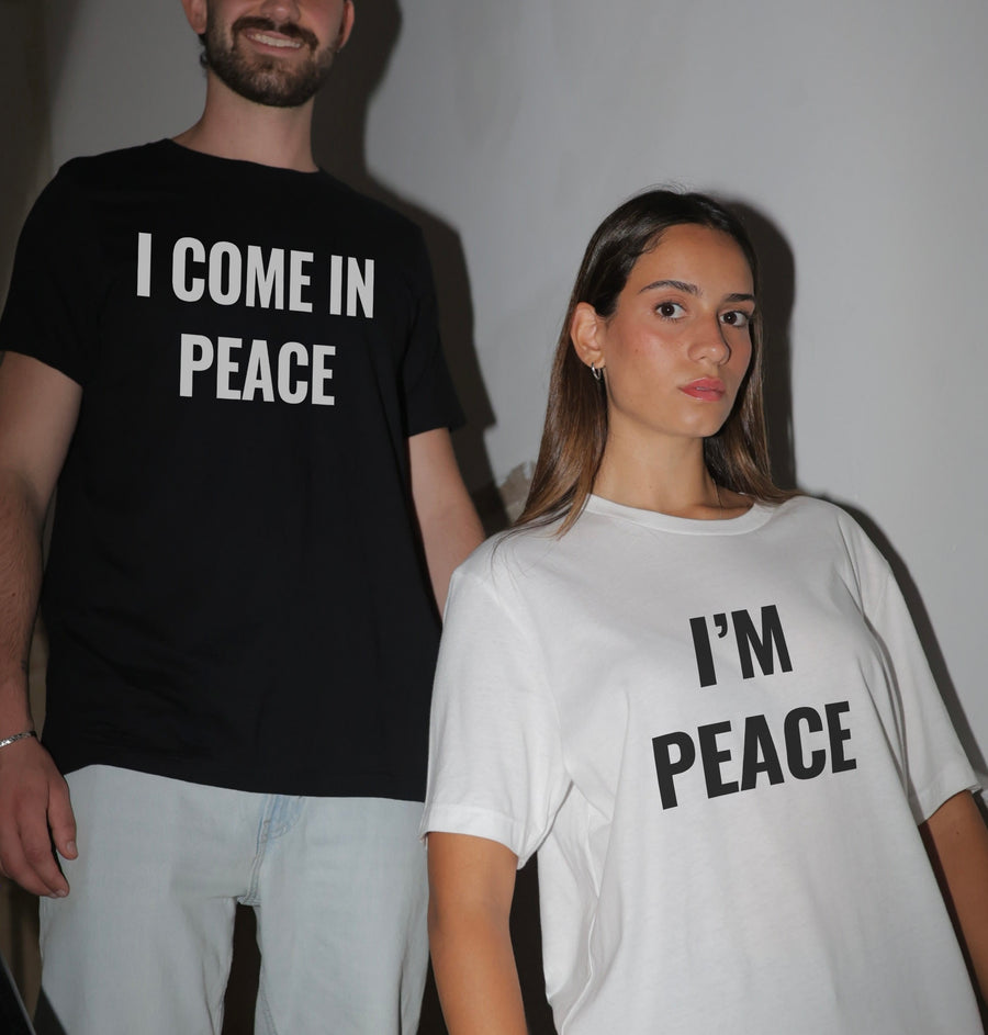 Funny Inappropriate Matching T-shirts "I Come in Peace" " I am Peace"
